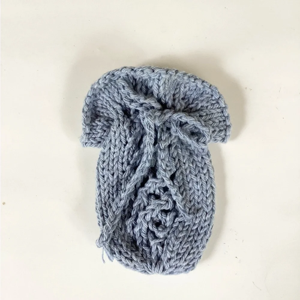 Soap Saver Bag Pouch Hand Crafted Denim Blue Cotton Bath Essential Exfoliating